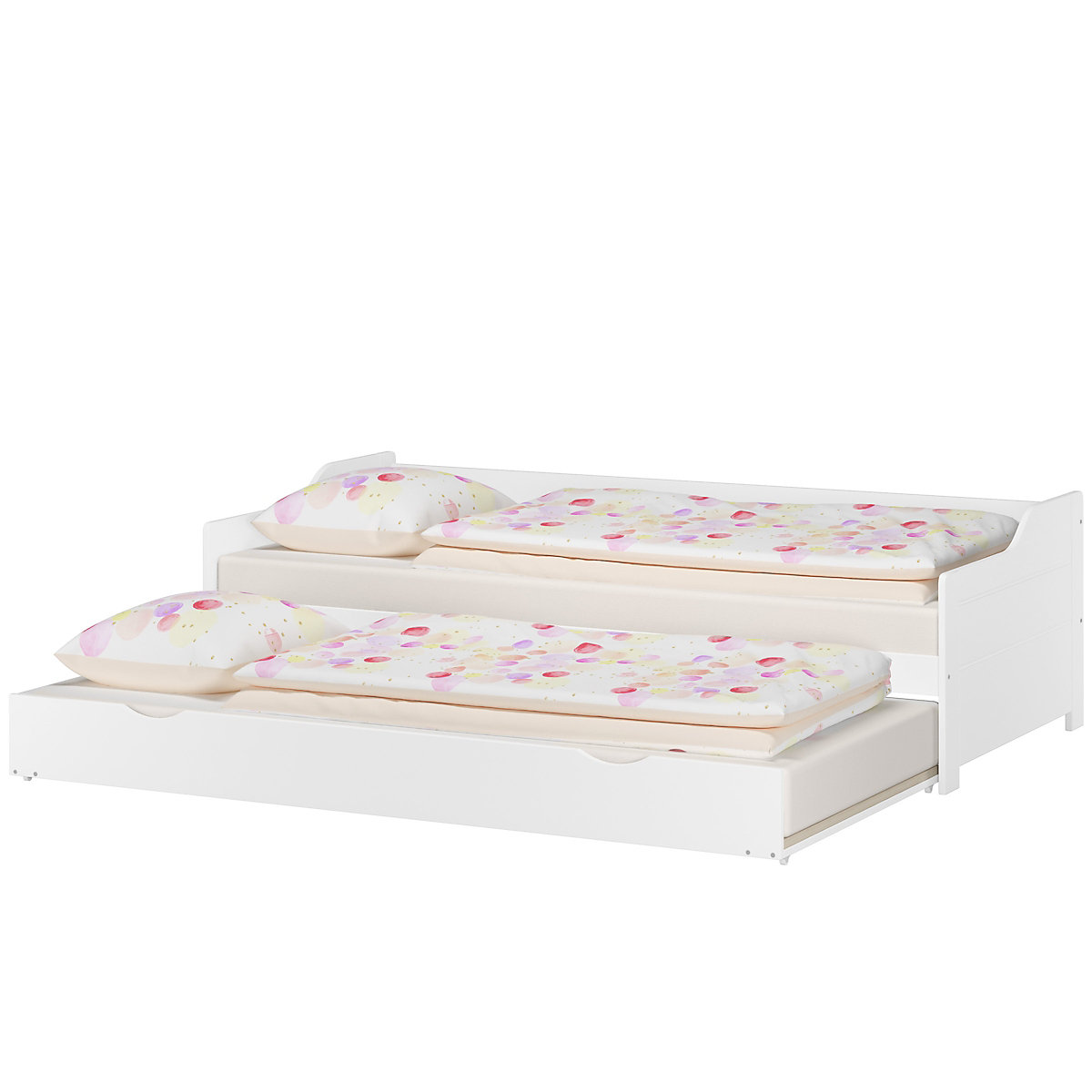 Set: Sofabett weiß aus Kiefer, Rost, Matratze 90x200