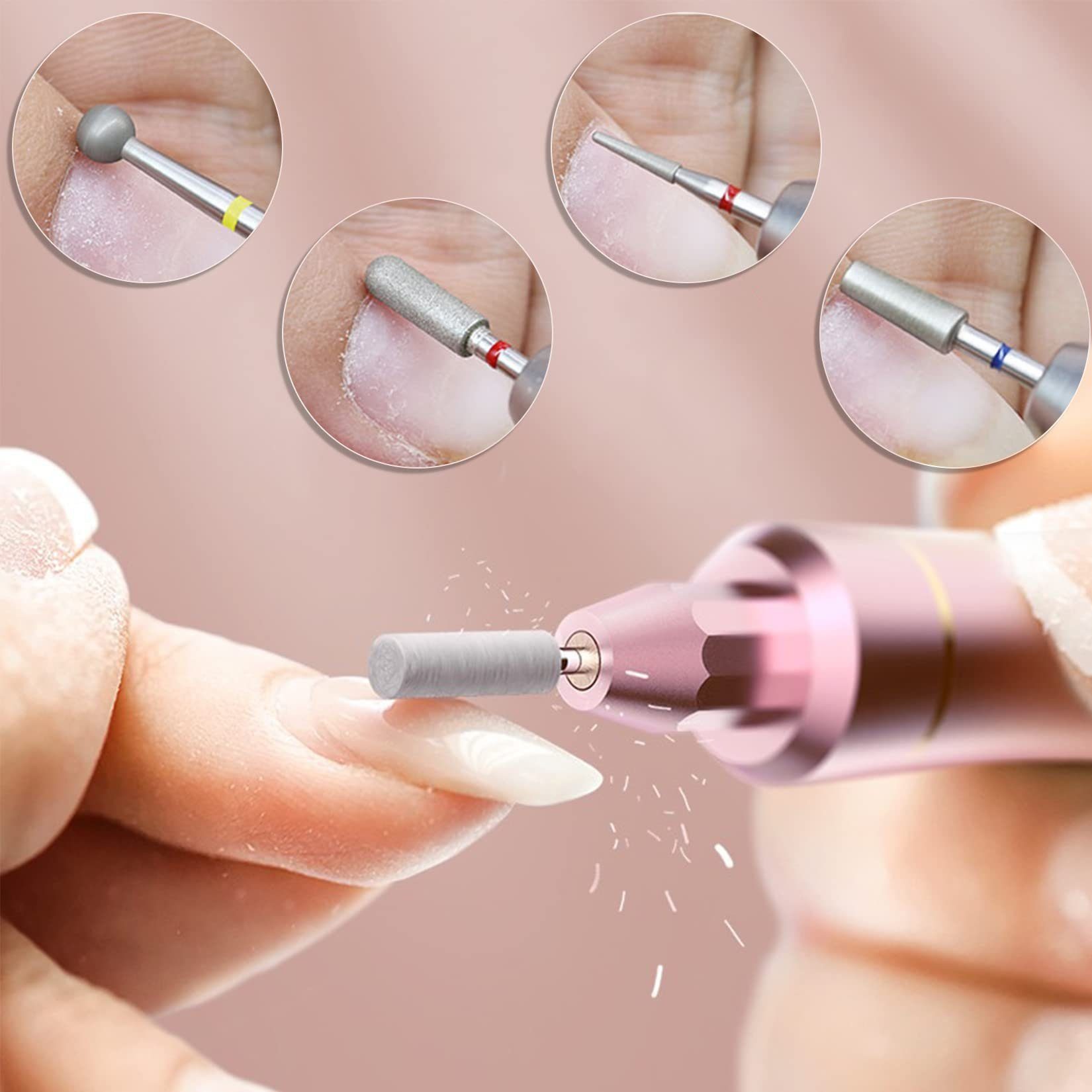 Directin Polierfeile Nagelfräser Bits 30 Stück Professioneller Nagelfräser Aufsätze Aus, Nagelfräser Aufsätzeaus Entfernen Gel Acryl Nagelhaut
