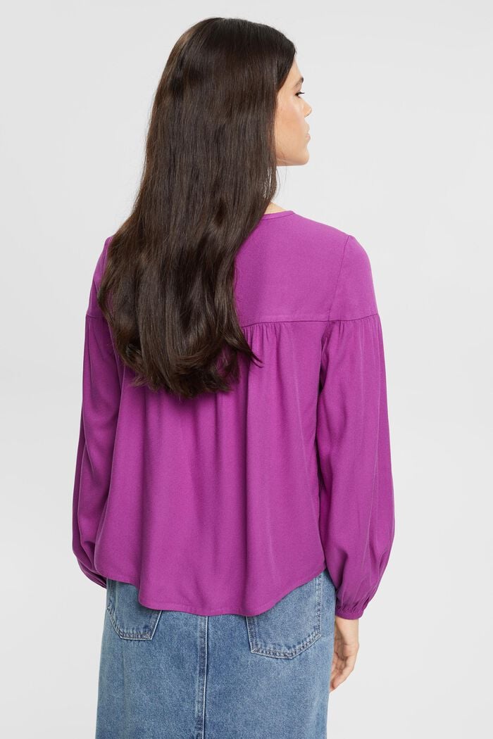 Bluse mit Einsatz, LENZING™ ECOVERO™