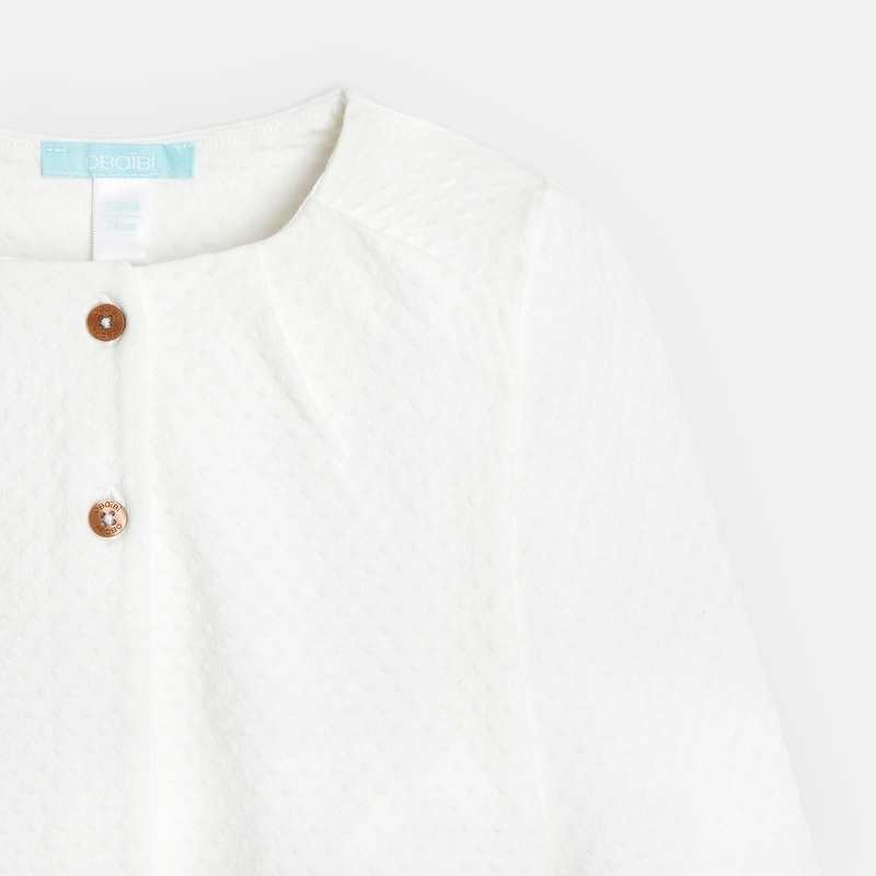 Gilet en maille effet pois blanc bébé fille