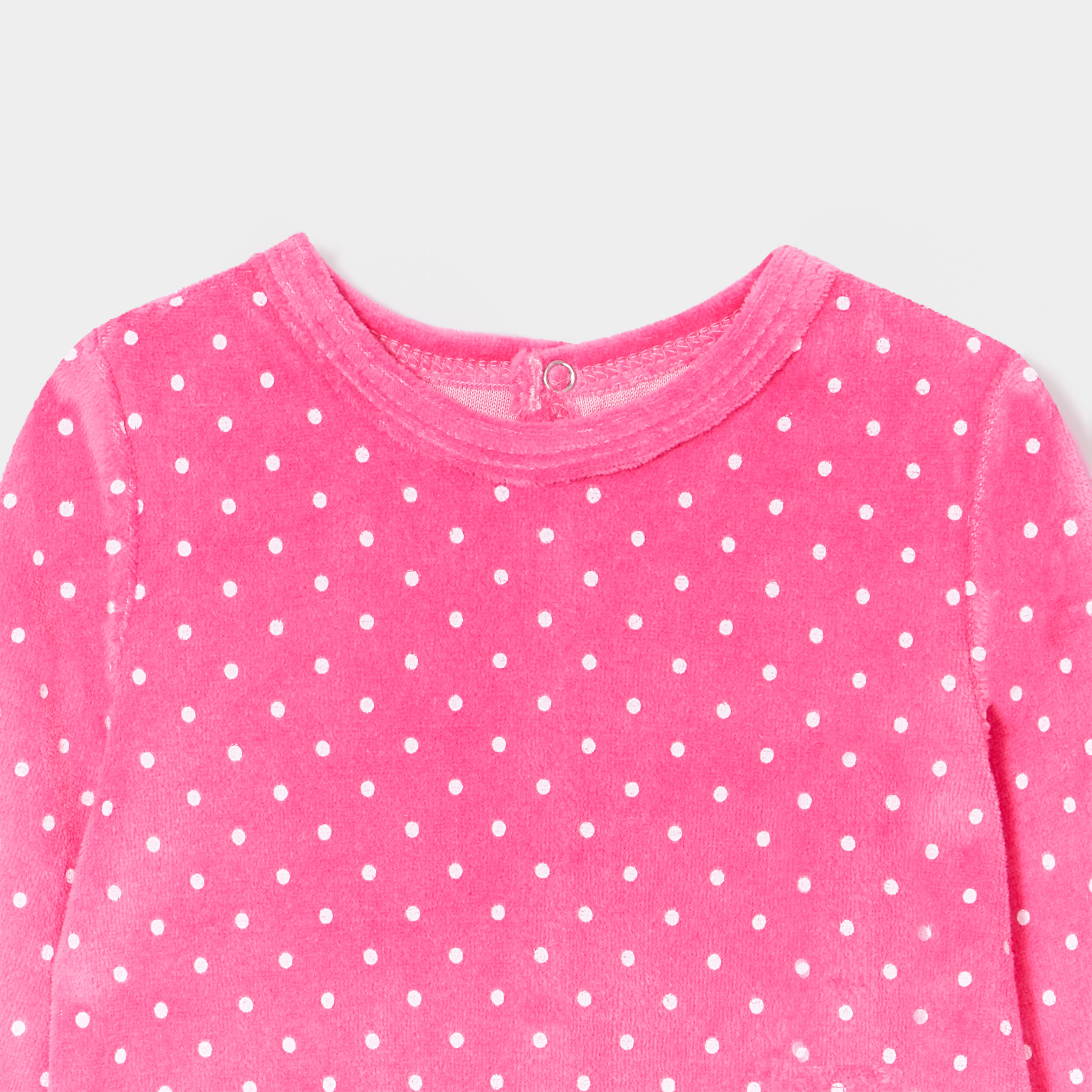 Dors-bien velours manches longues rose fushia bébé fille | La Halle