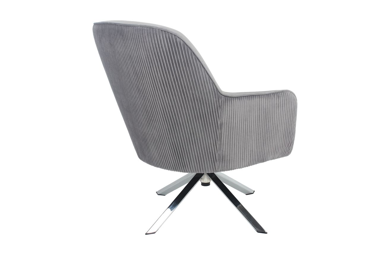 Happy Home Happy Home Drehsessel mit Samtbezug HWP63-GRA grau