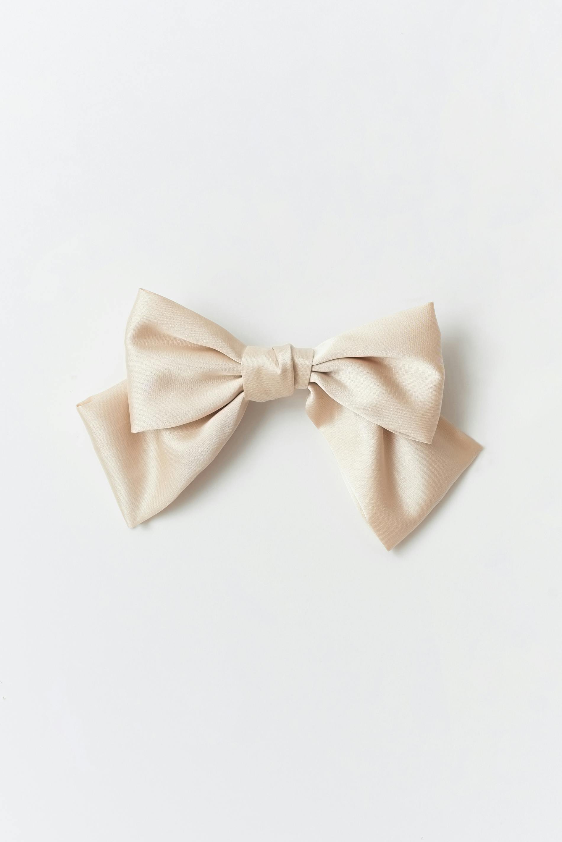 Satin bow hair clip