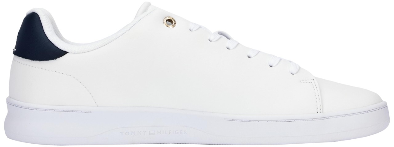 TOMMY HILFIGER Freizeit Schnürer weiss COURT CUP LTH PERF DETAIL