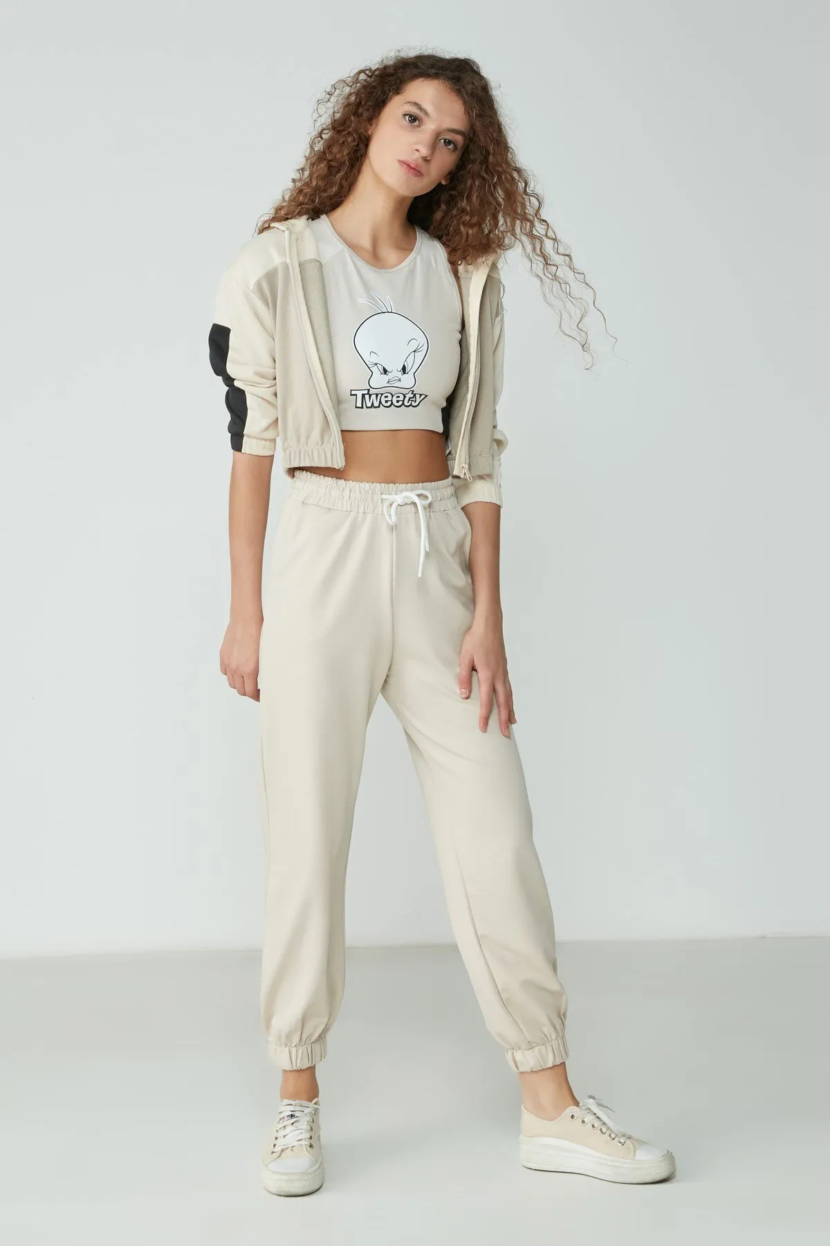 C&City  Jogger elastische Sport-Jogginghose 737 Stone