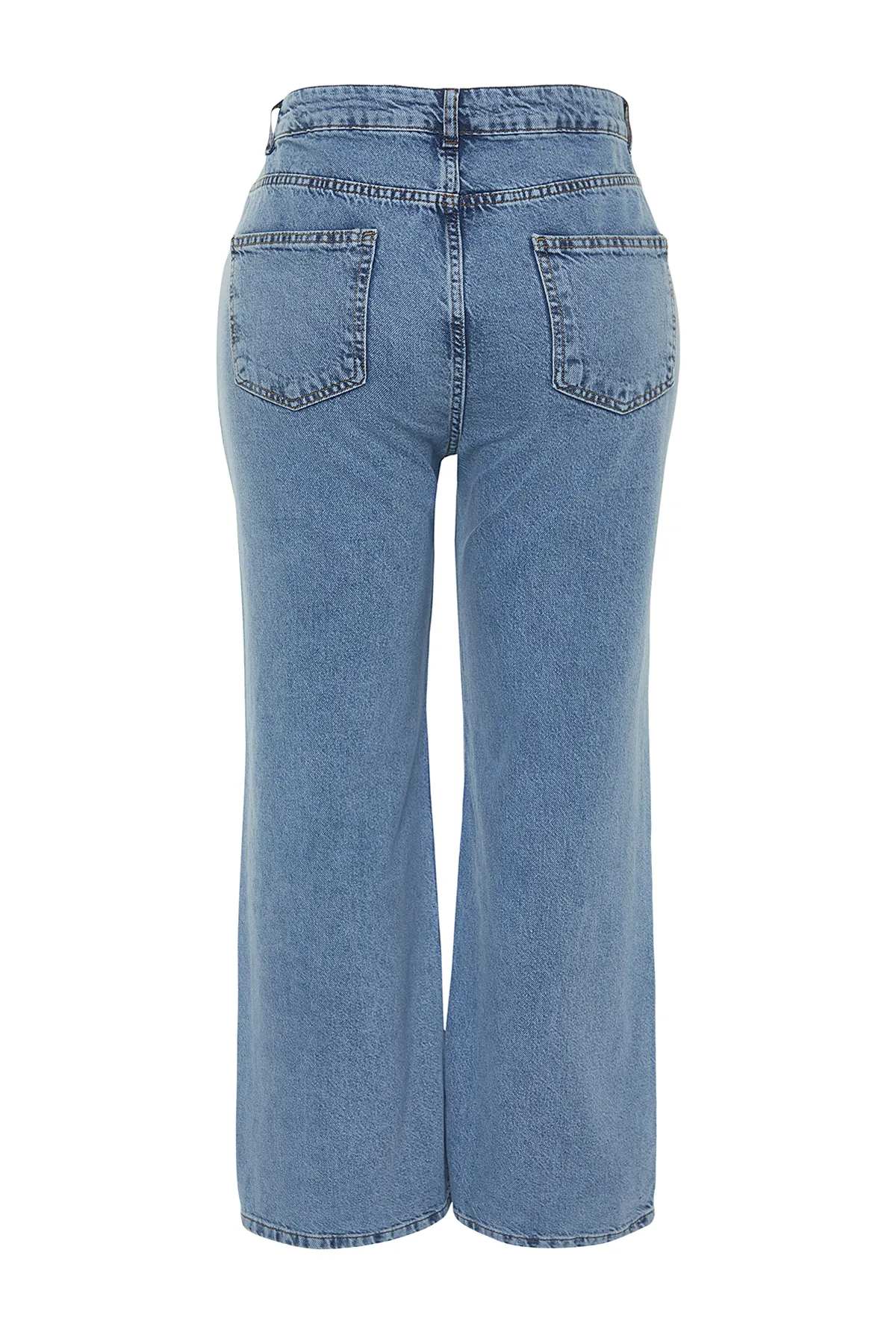Trendyol Curve  Hellblaue, weit geschnittene Jeans mit hoher Taille TBSSS24CJ00028
