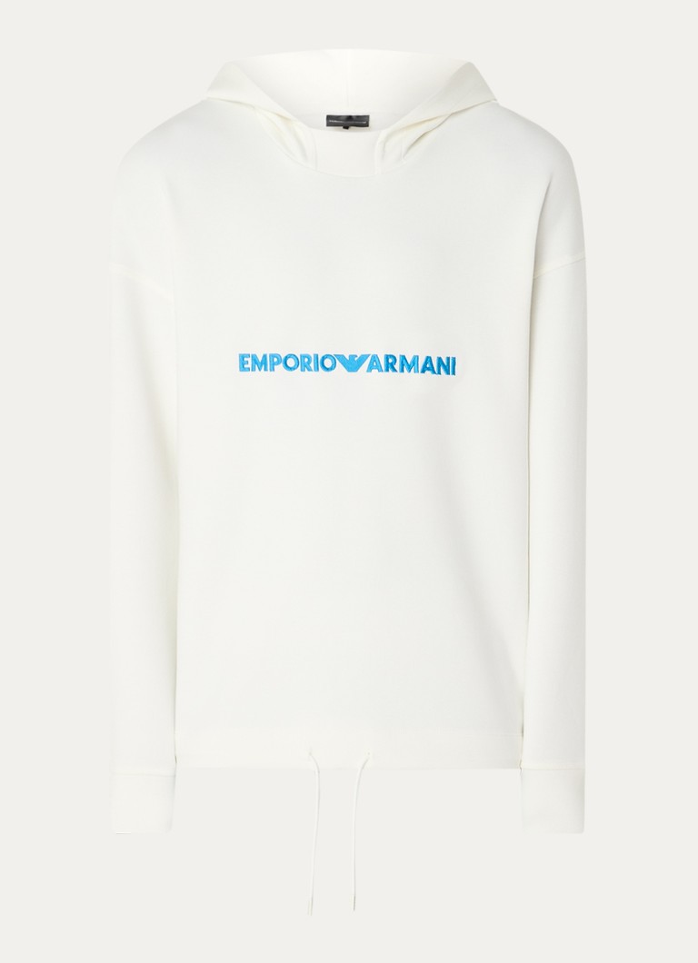 Emporio Armani Hoodie with logo embroidery and drawstring