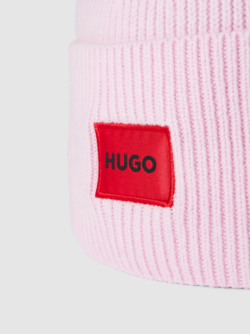 Beanie mit Label-Detail Modell 'Saffa' in rosé