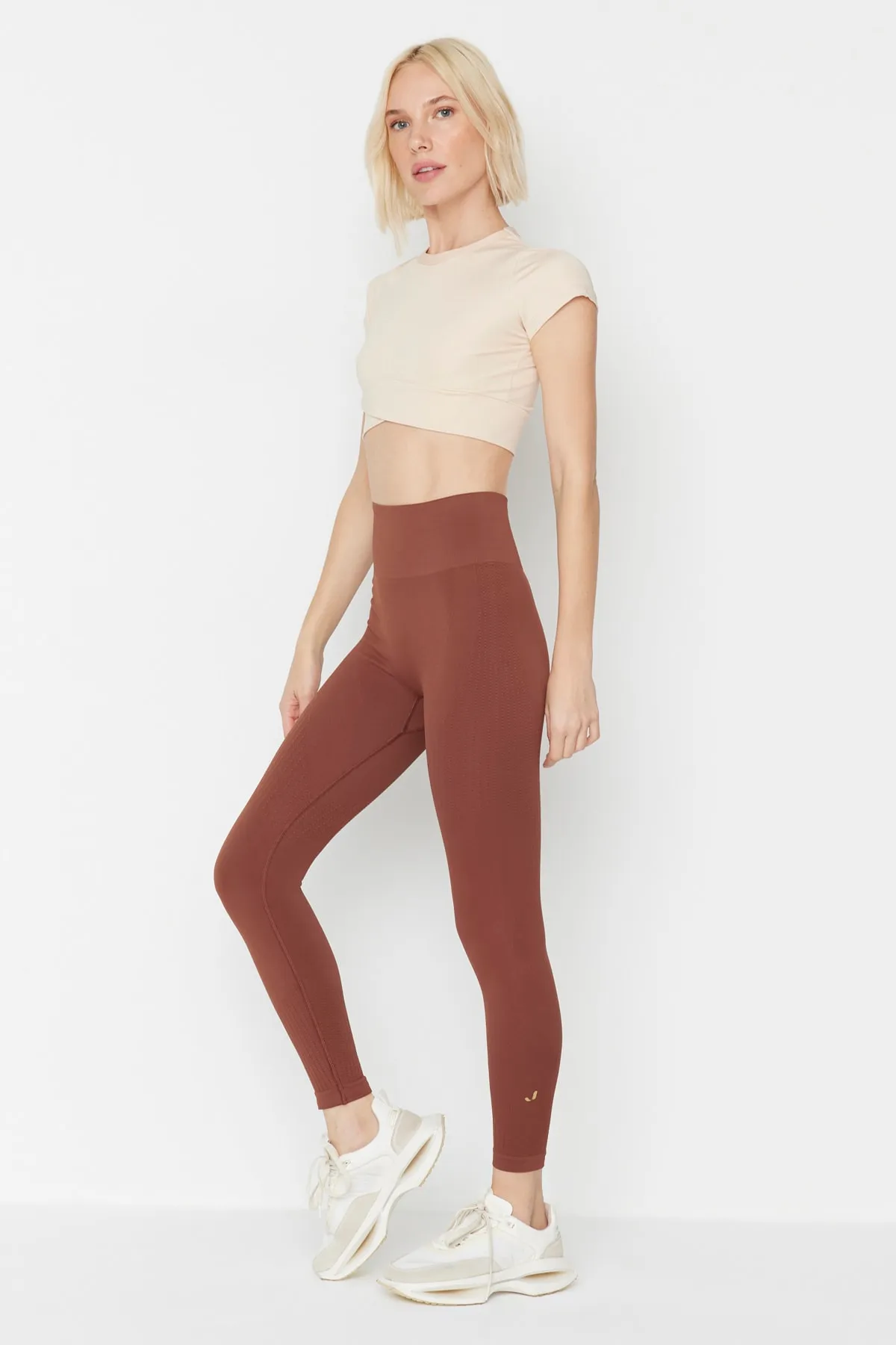 Jerf  Lily - Braune Erholungs-Leggings mit hoher Taille