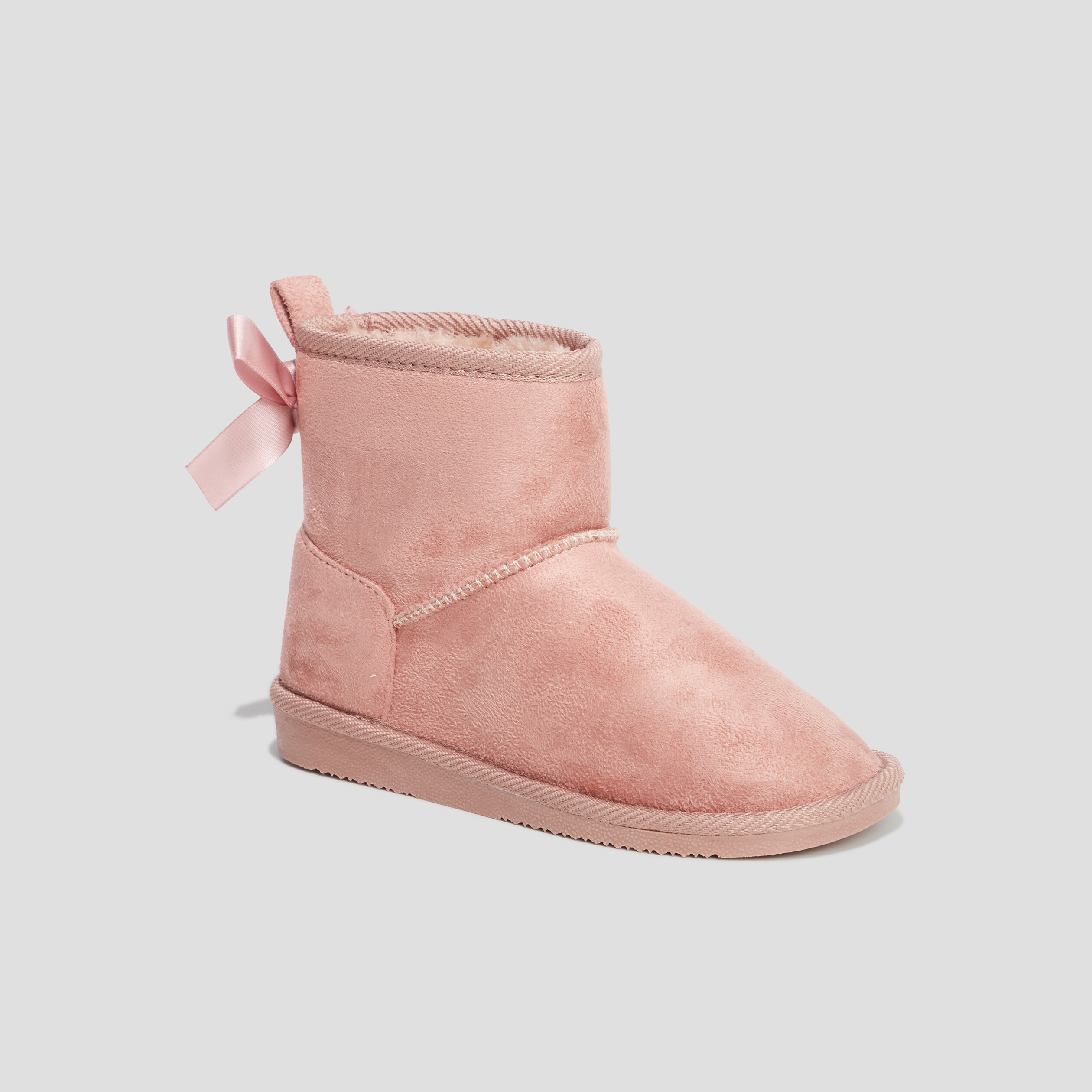 Bottines fourrées avec noeud rose fille | La Halle