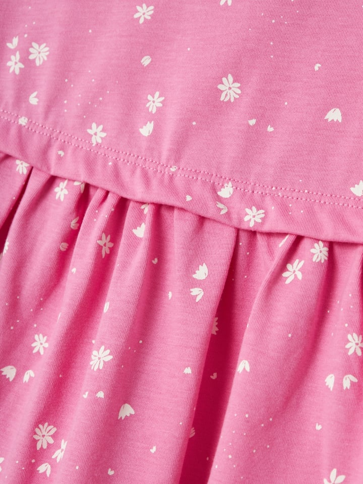 name it Kleid Kurzes Rundhals Baumwolle Dress in Rosa günstig kaufen