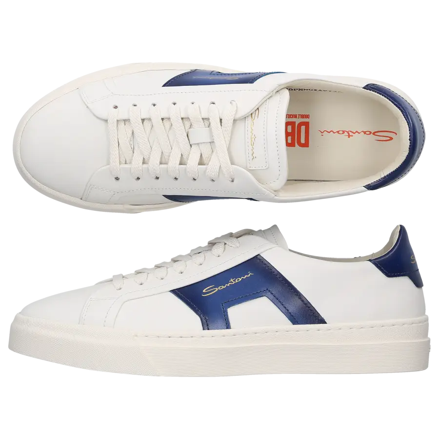 Santoni - Sneaker low DOUBLE BUCKLE Kalbsleder - weiß