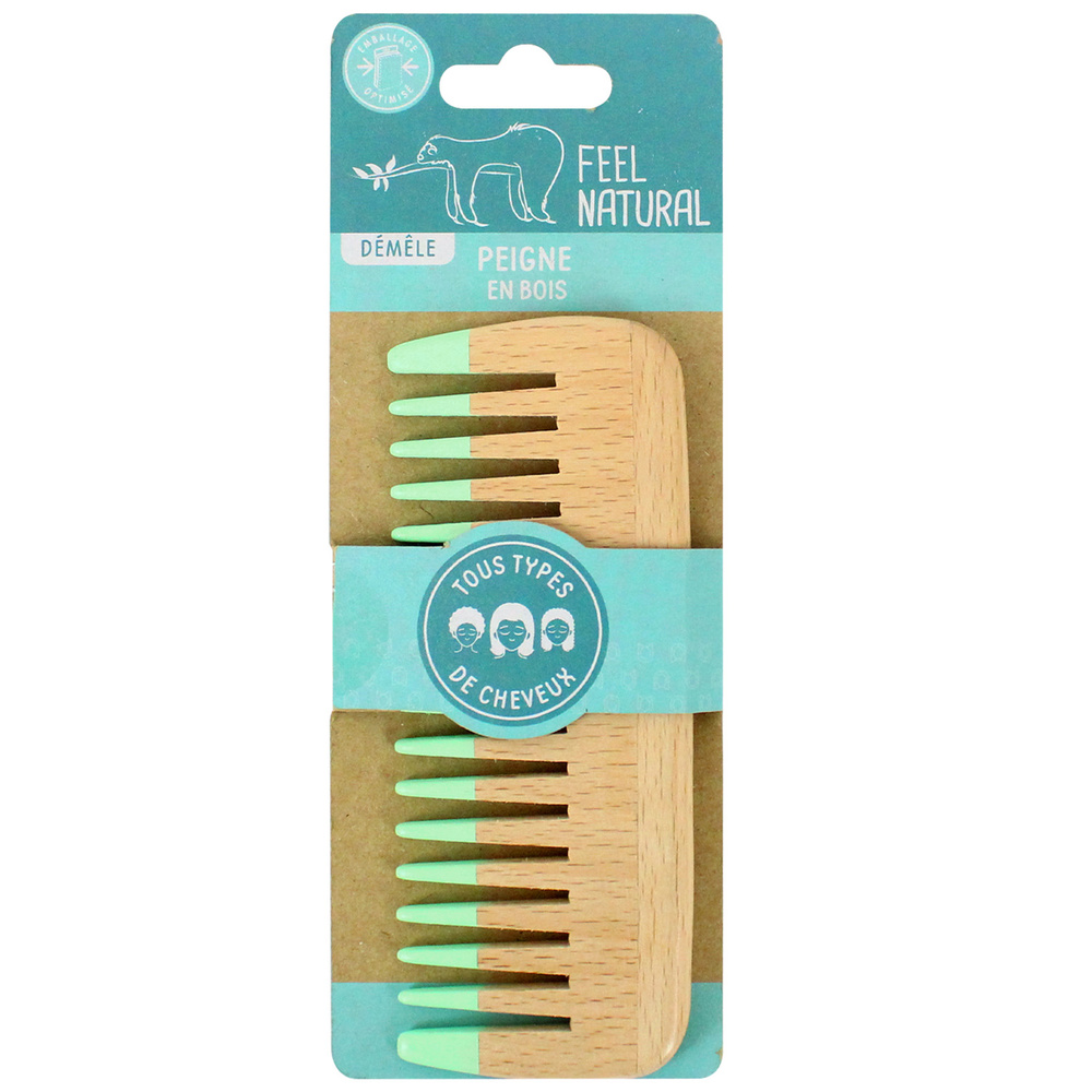 feel natural Peigne en bambou naturel Accessoire Cheveux