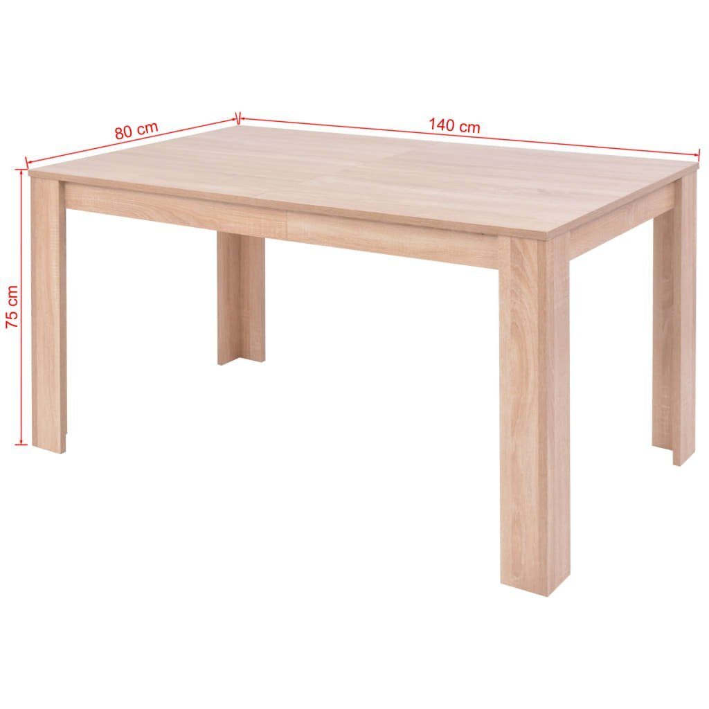 vidaXL Esszimmer-Set Esszimmertisch und Stühle 5-tlg. Kunstleder Eiche Cremeweiß