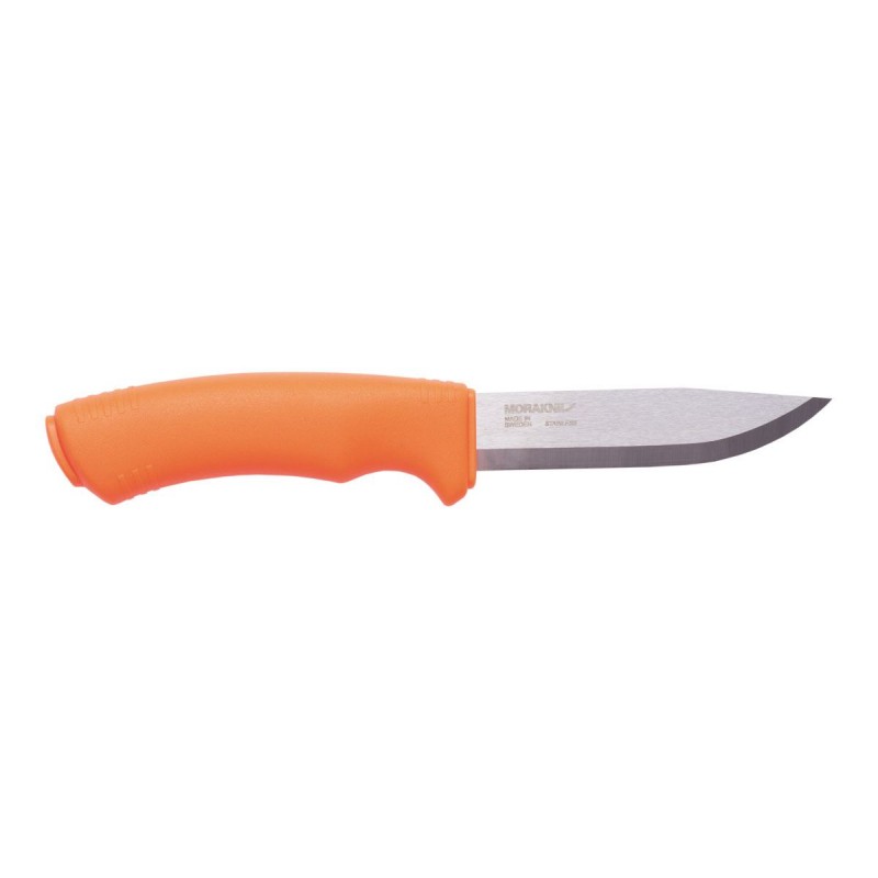 Morakniv Bushcraft, mit orangefarbener Plastikhülle.