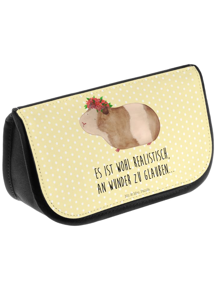 Mr. & Mrs. Panda Kosmetiktasche Meerschweinchen Weisheit mit Spruch in Gelb Pastell günstig kaufen onesize