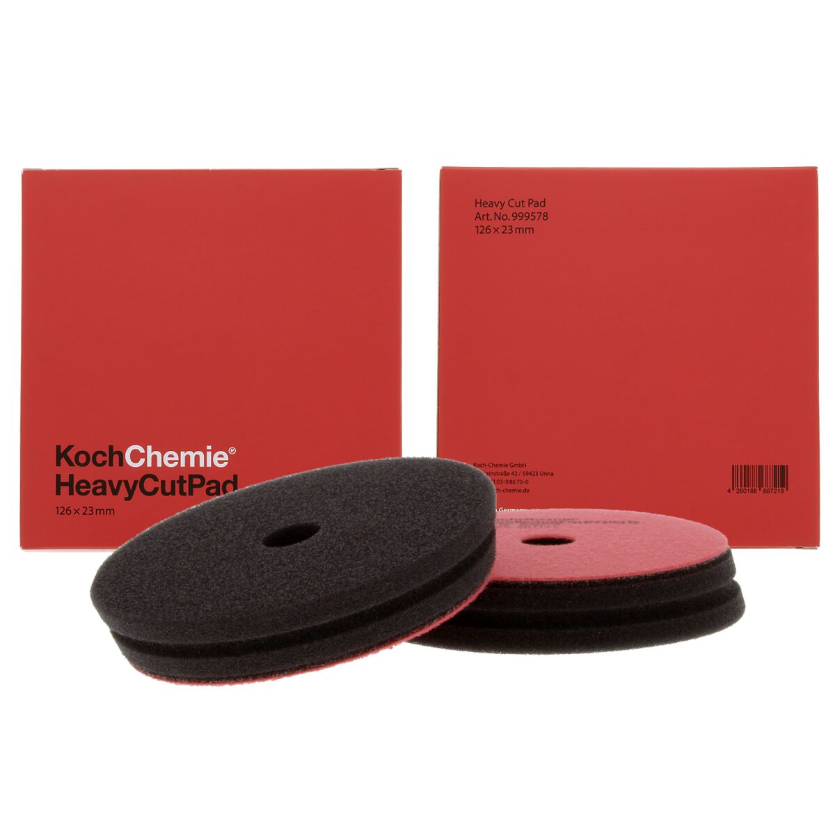 Koch Chemie Heavy Cut Pad Polierschwamm Ø126-140mm rot