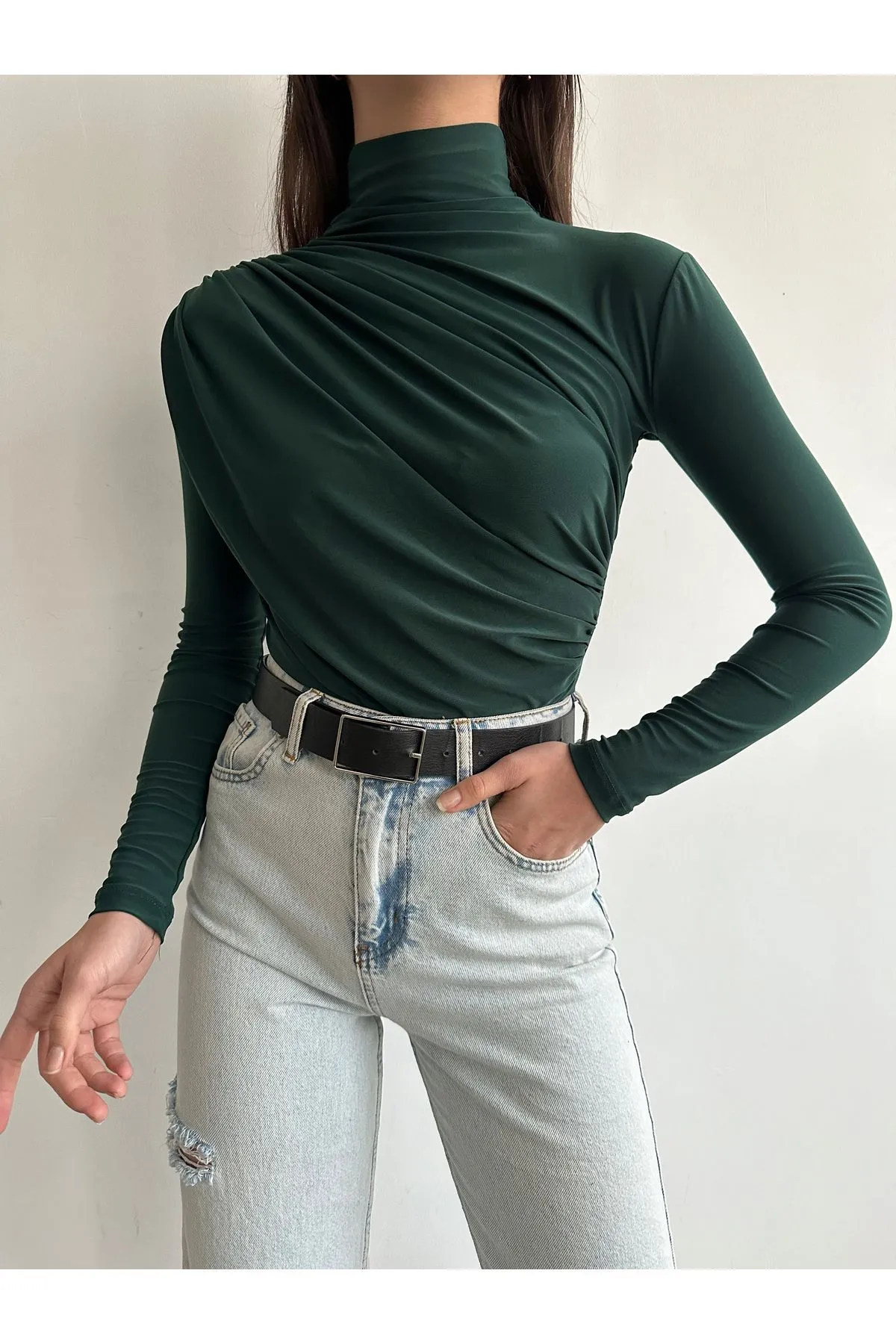 BEJNA  Bluse - Grün - Regular Fit