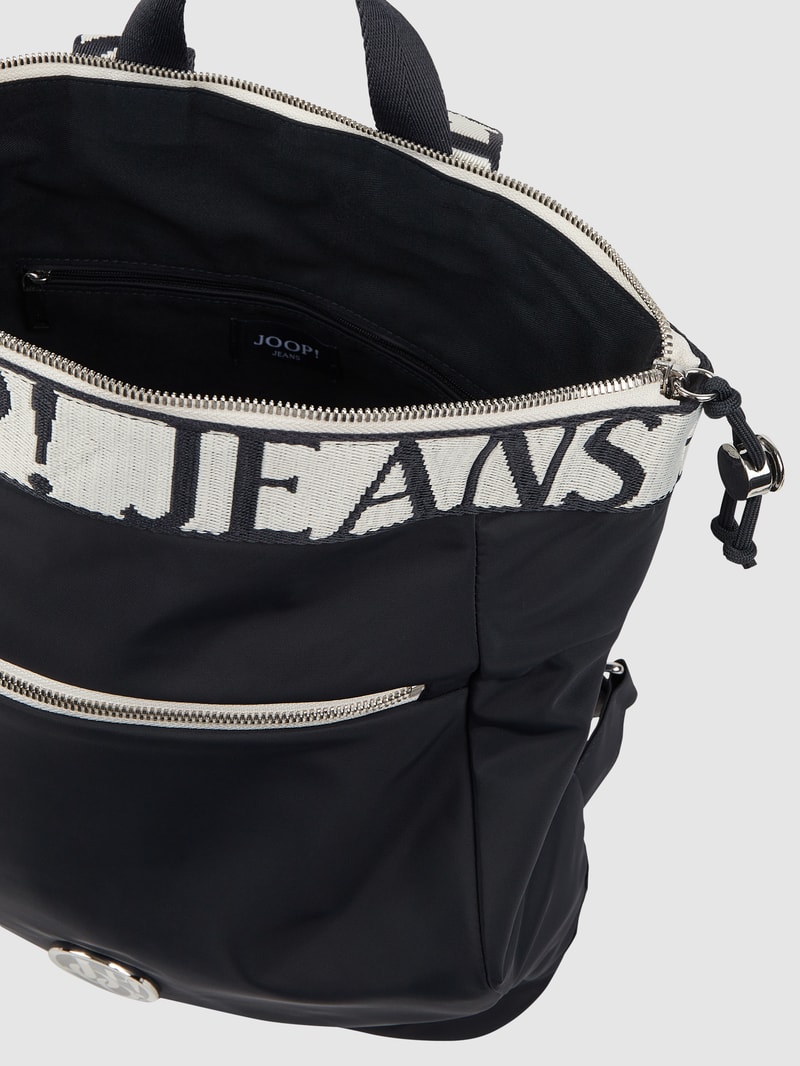 Rucksack mit Logo Modell 'Elva' in marineblau