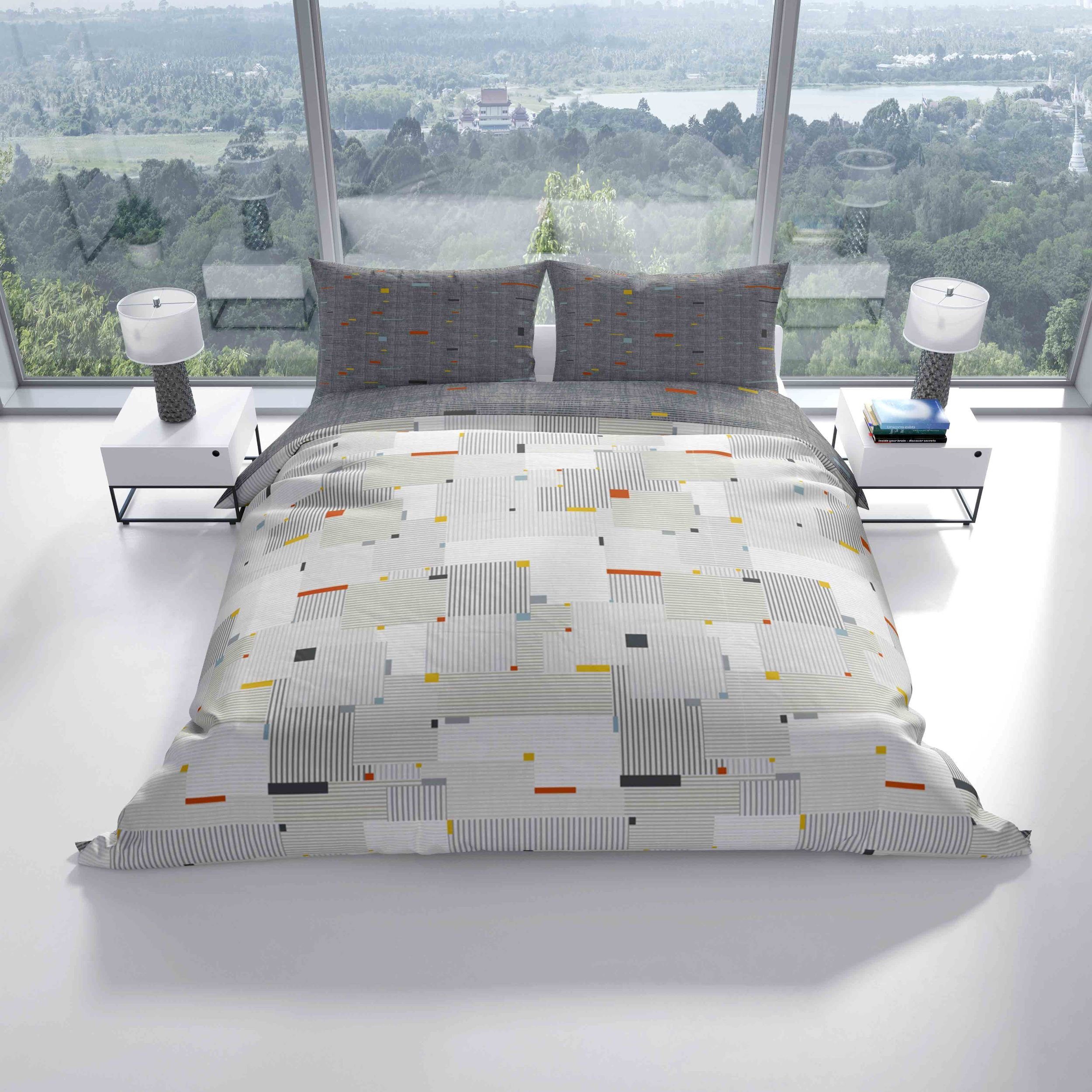Bettwäsche Baumwolle 135x200, 155x200, 155x220, 200x200, 200x220 oder 240x220, Leonado Vicenti, Renforcé, 2 teilig, Streifen in verschiedenen Farben mit Reißverschluss