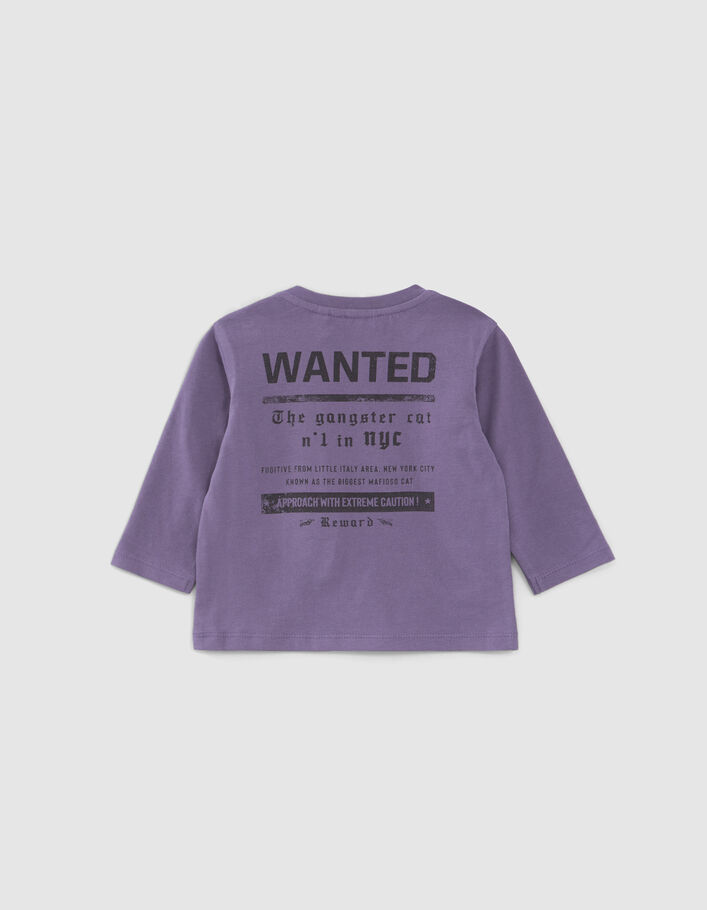 T-shirt violet bio print rock devant et dos bébé garçon