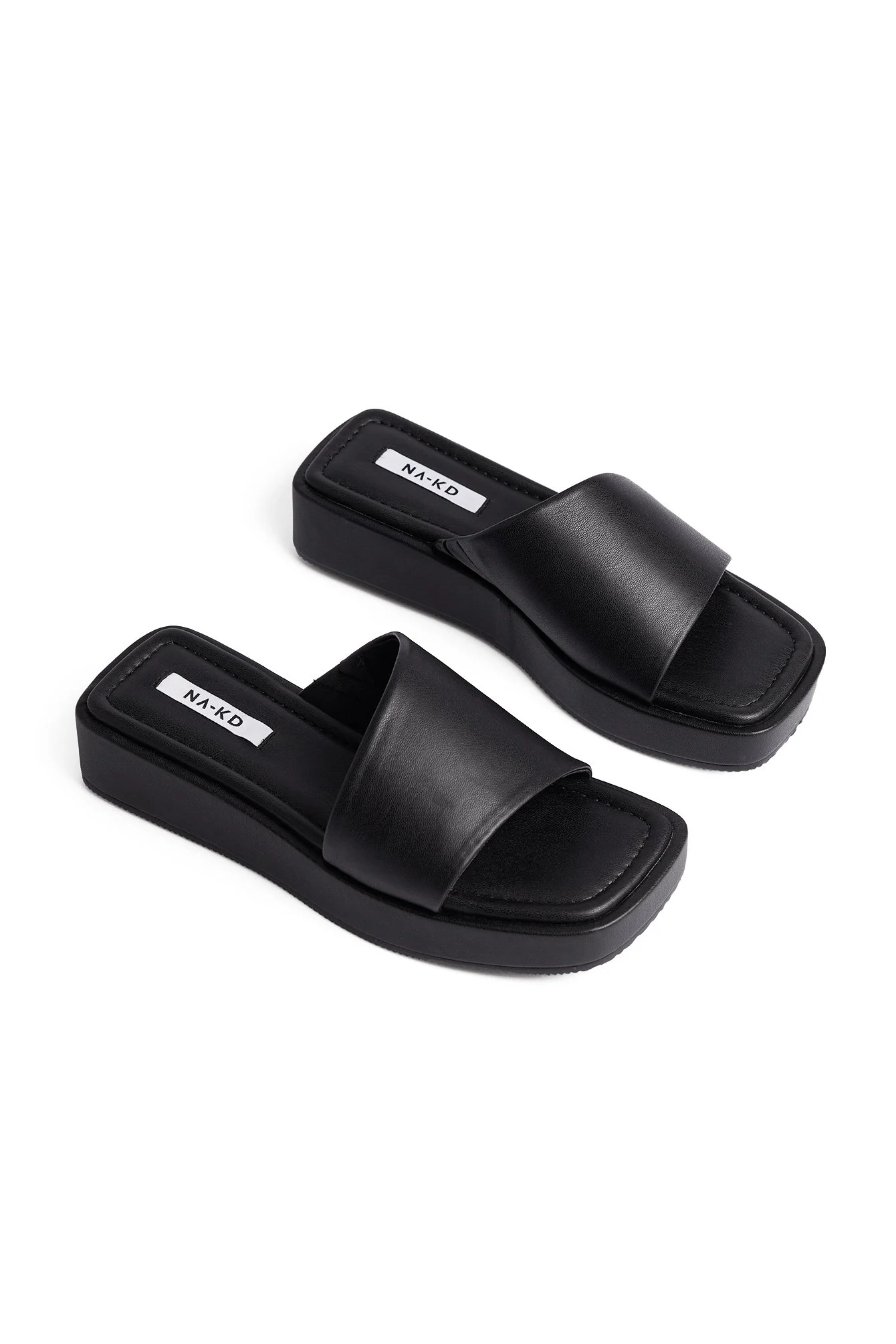 Gepolsterte Flatform-Sandalen