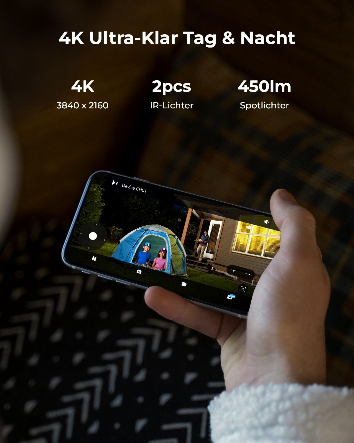 Reolink 4K Pan-Tilt mit Smarte Auto-Tracking T81 Überwachungskamera (Außenbereich, Innenbereich, Strom und Netzwerk-Verbindung über Ethernet-Kabel, Personen-/Fahrzeugerkennung, Haustiererkennung, Zwei-Wege-Audio, 4K 8MP)