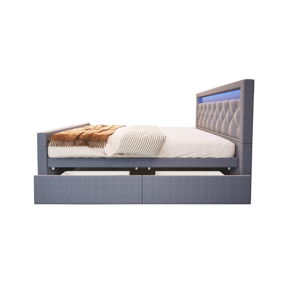 Home Deluxe HOME DELUXE Polsterbett VELARA inkl. Matratze und Topper 180 x 200 cm - Dunkelgrau
