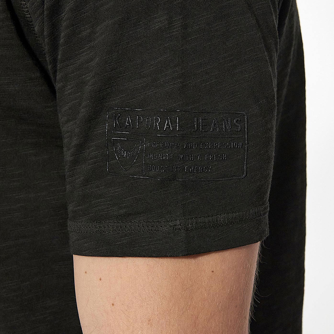 MIKEL  T-shirt noir chiné Homme en 100% coton