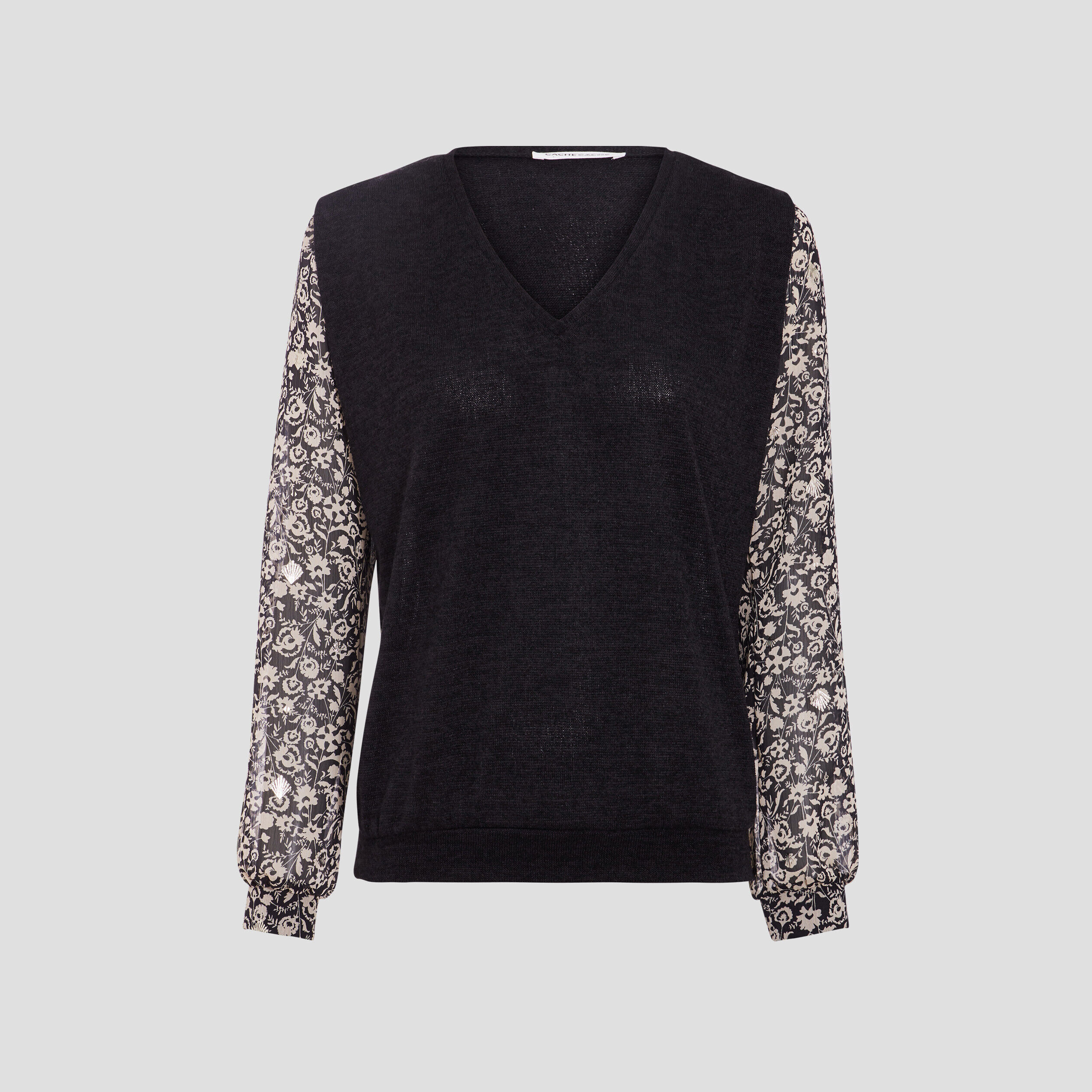T-shirt manches longues noir femme | Cache Cache