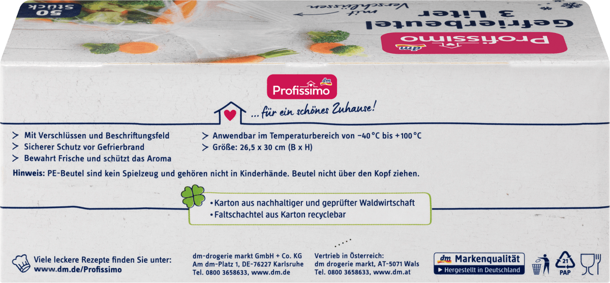 Gefrierbeutel 3 l mit Verschlüssen, 50 St
