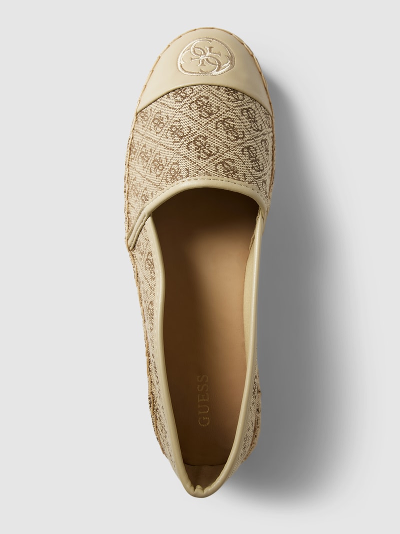 Espadrilles mit Label-Stitching Modell 'JALEEL' in beige