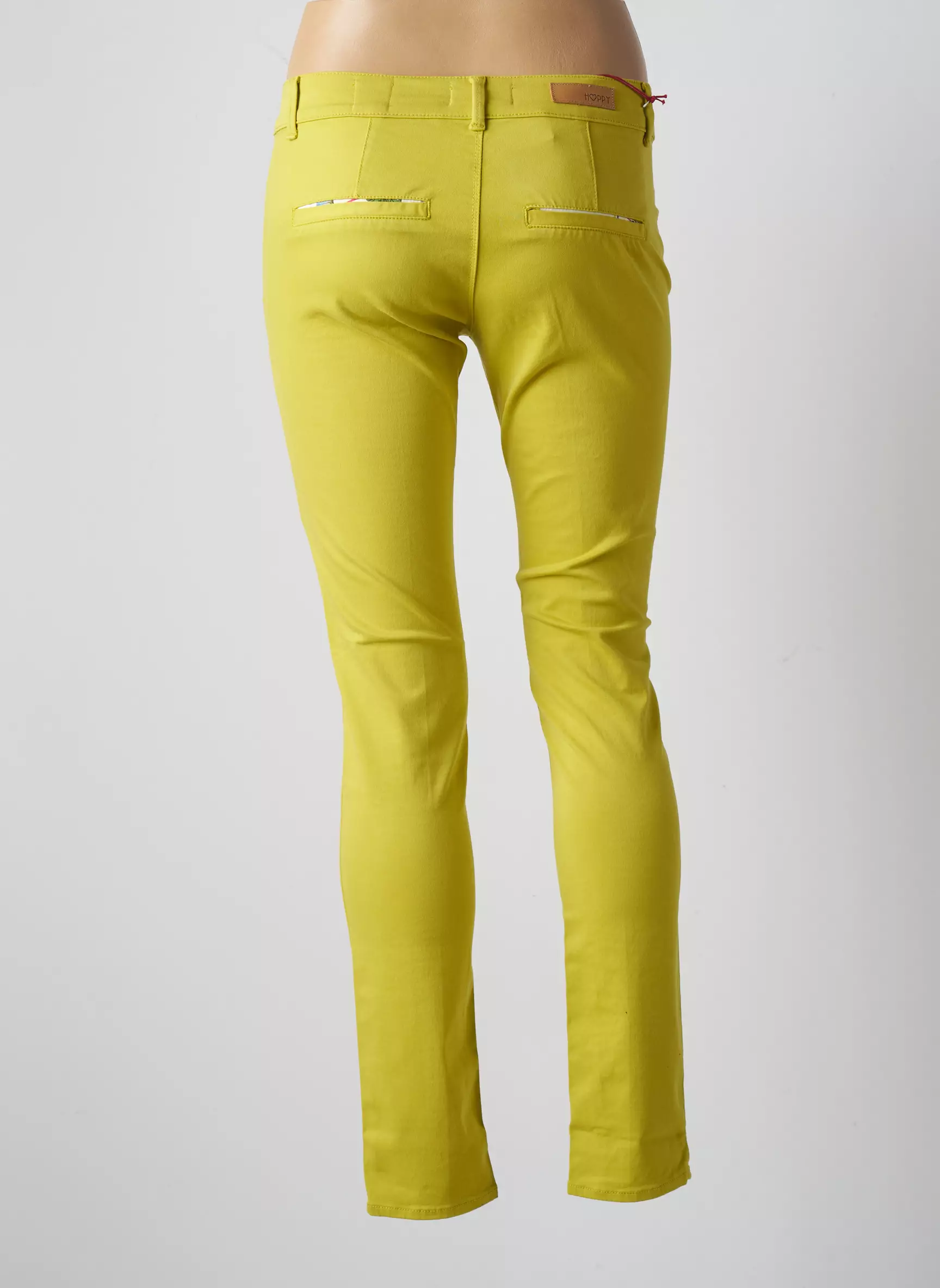 Happy Pantalons Chino Femme couleur vert