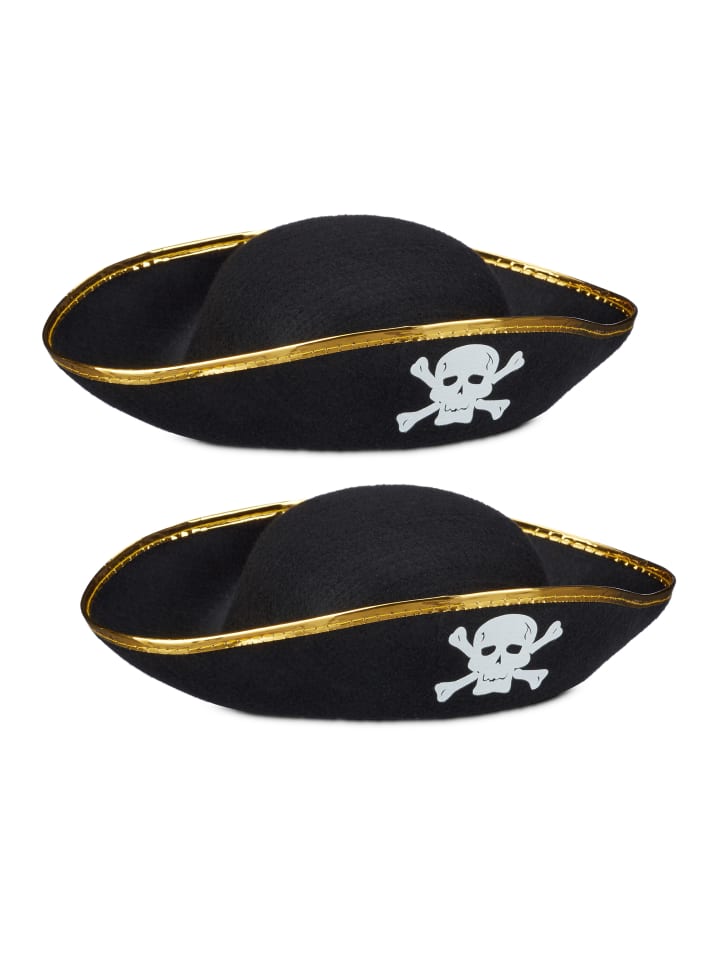 relaxdays 2x Piratenhut in Schwarz günstig kaufen onesize