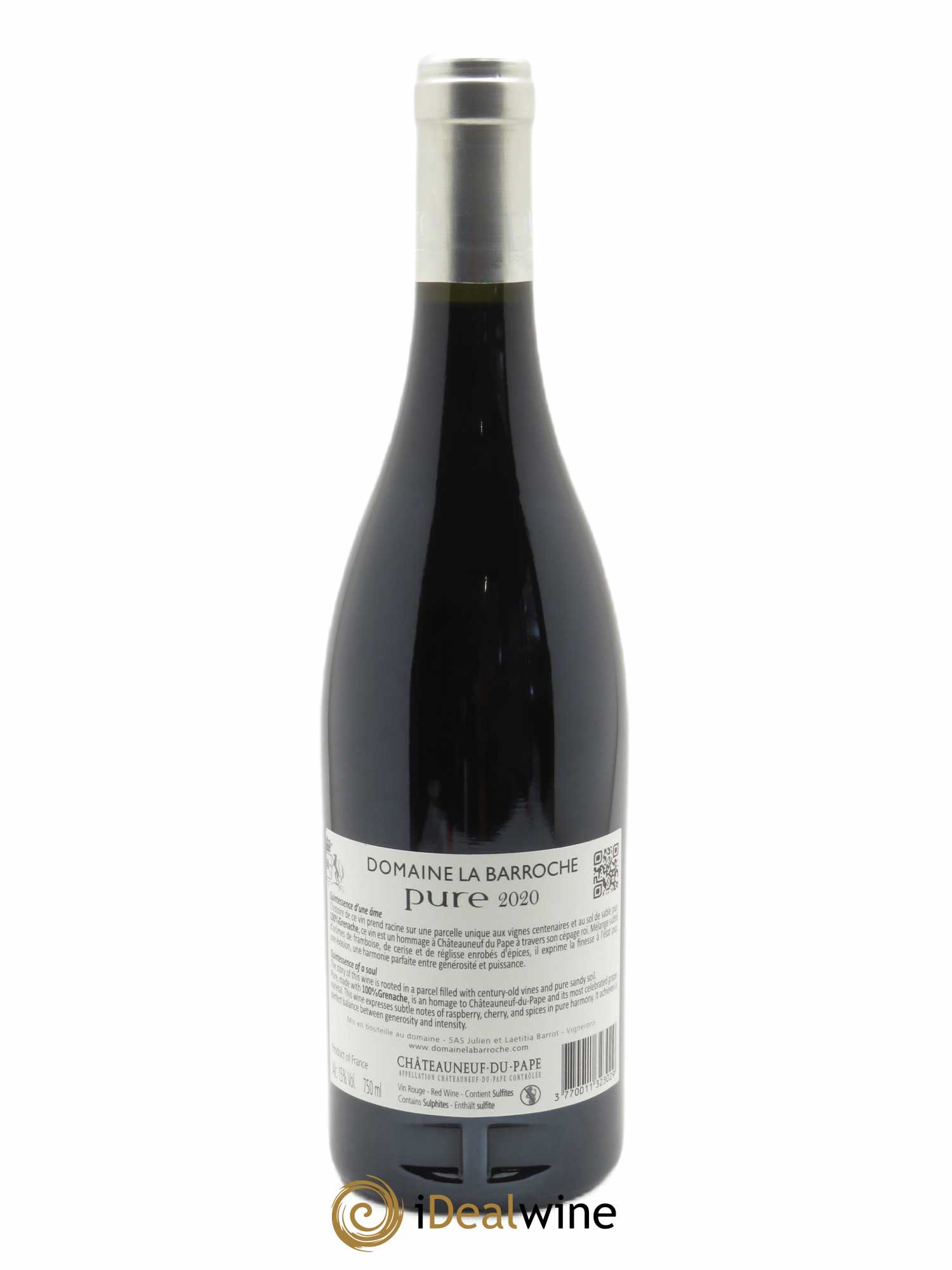 Châteauneuf-du-Pape Cuvée Pure Domaine La Barroche  2020 - Lot de 1 Bouteille