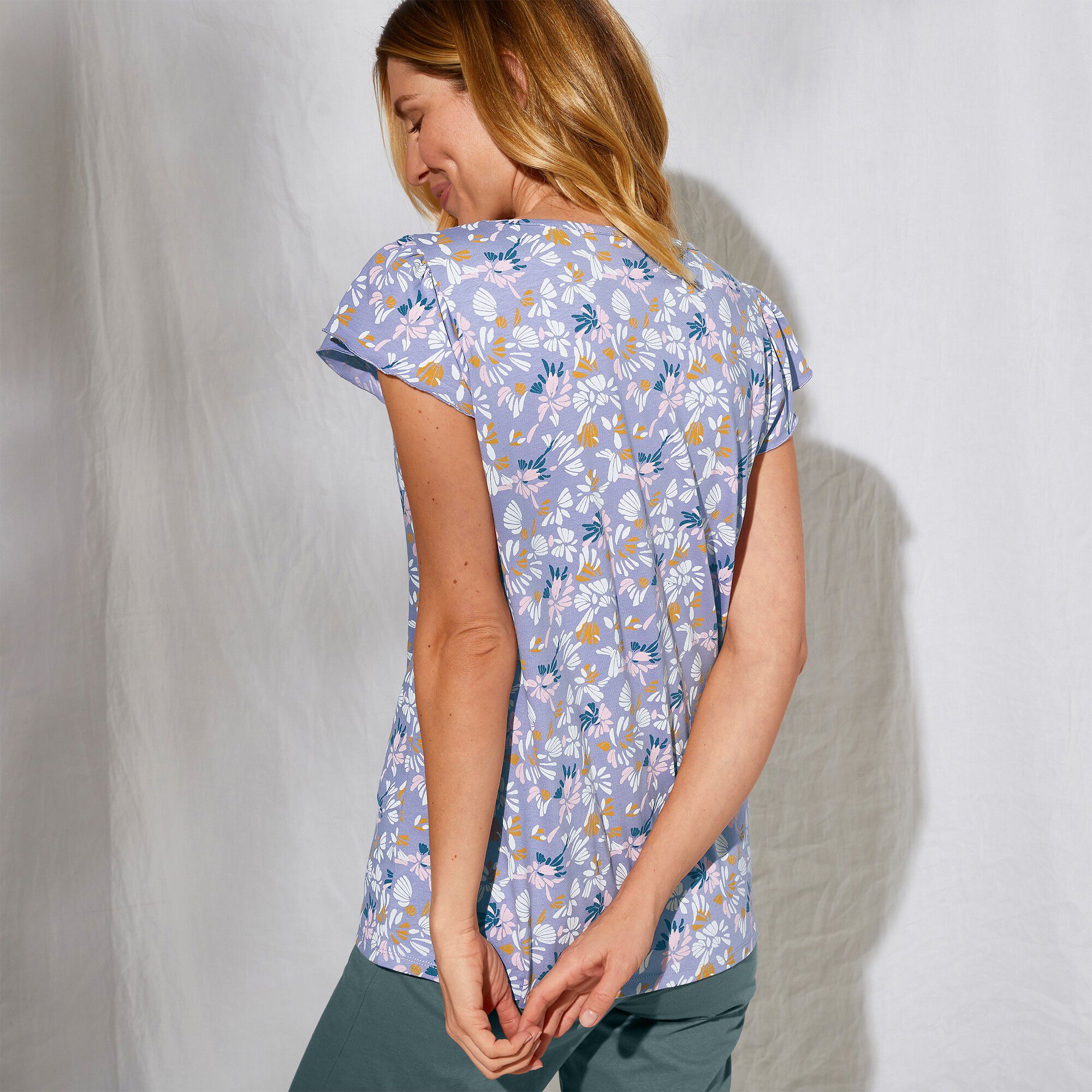 Tee-shirt pyjama manches courtes imprimé 