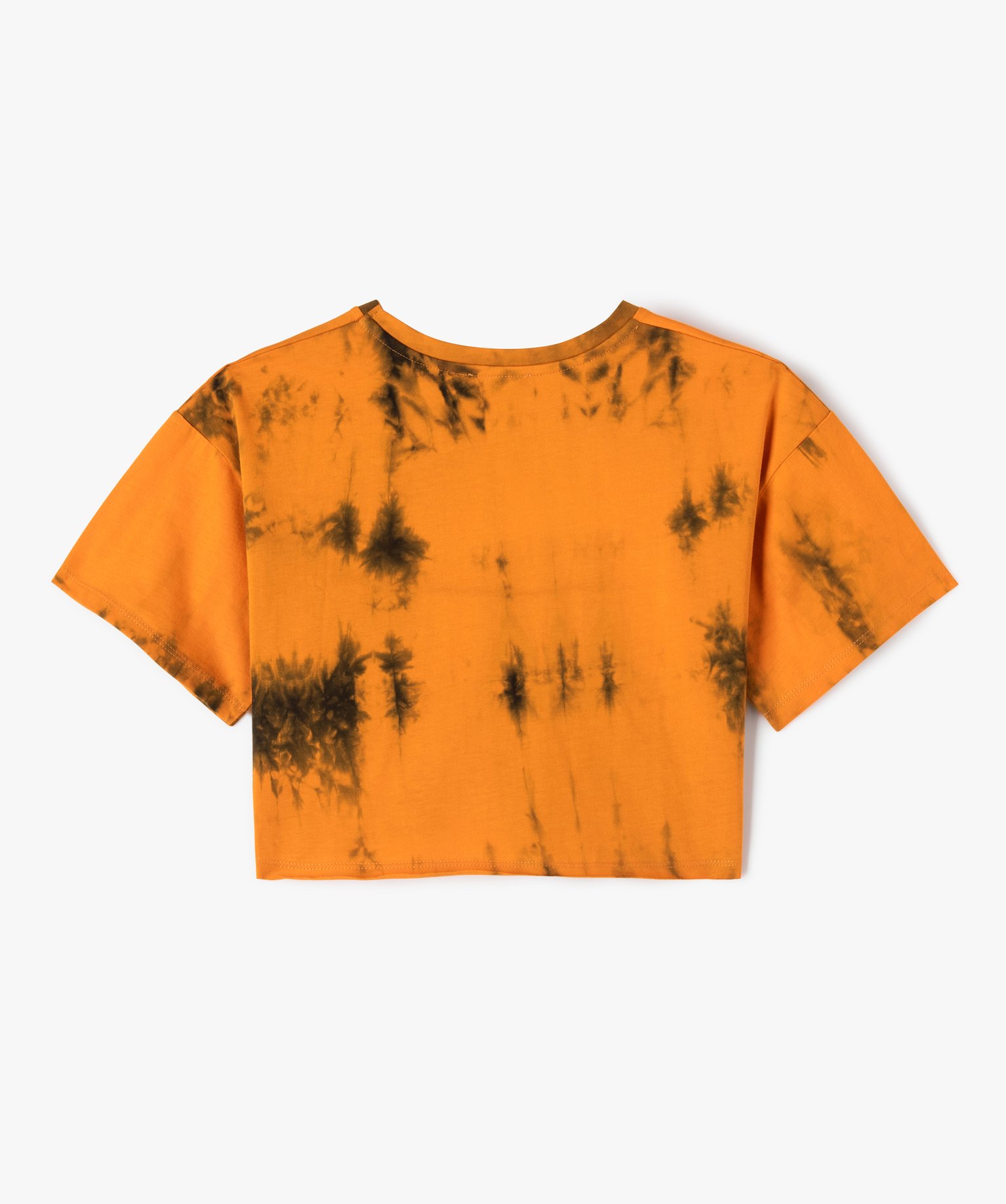 Tee-shirt large et court tie-and-dye fille orange | GEMO