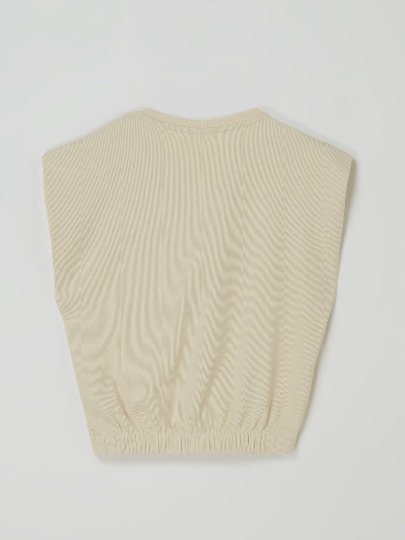 Top mit Rippenstruktur in offwhite