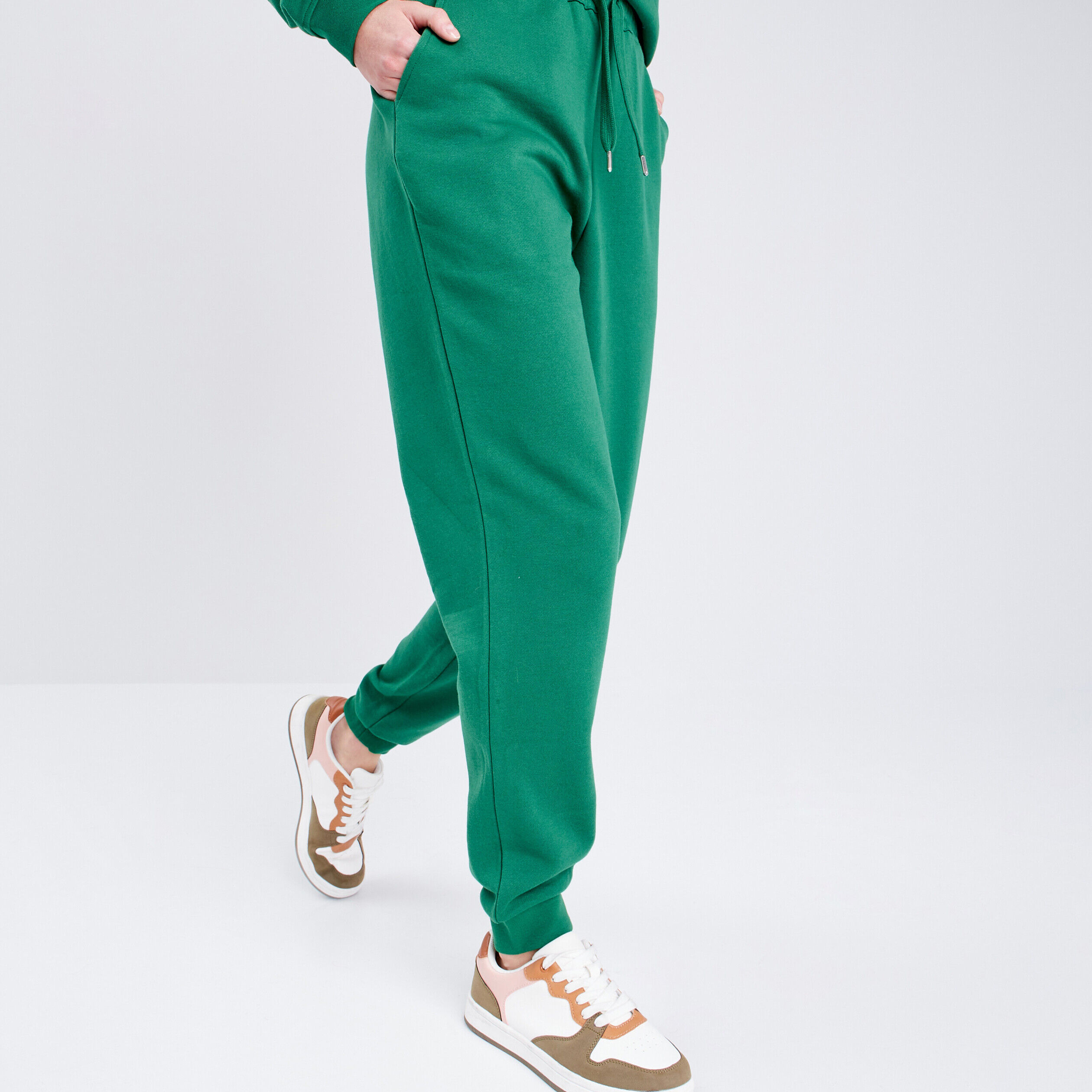 Pantalon casual chino vert femme | Cache Cache
