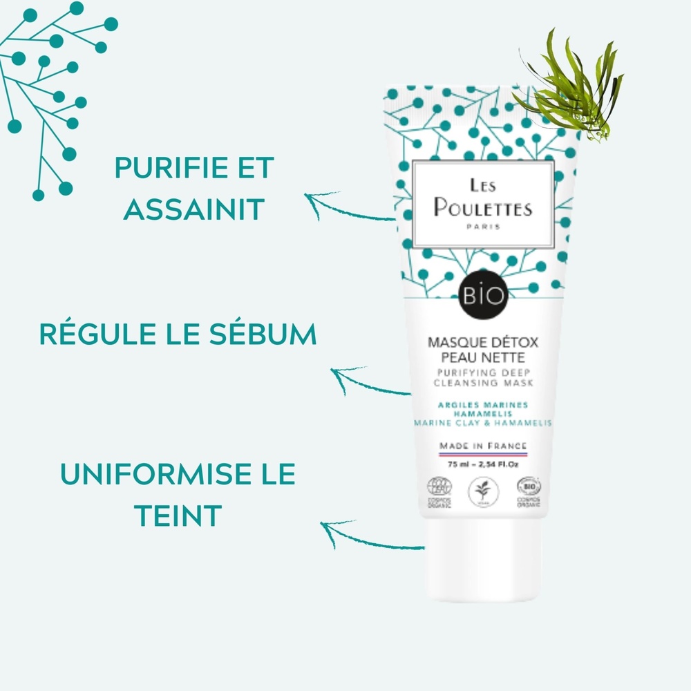 Les Poulettes Masque Détox Peau Nette Masque argile