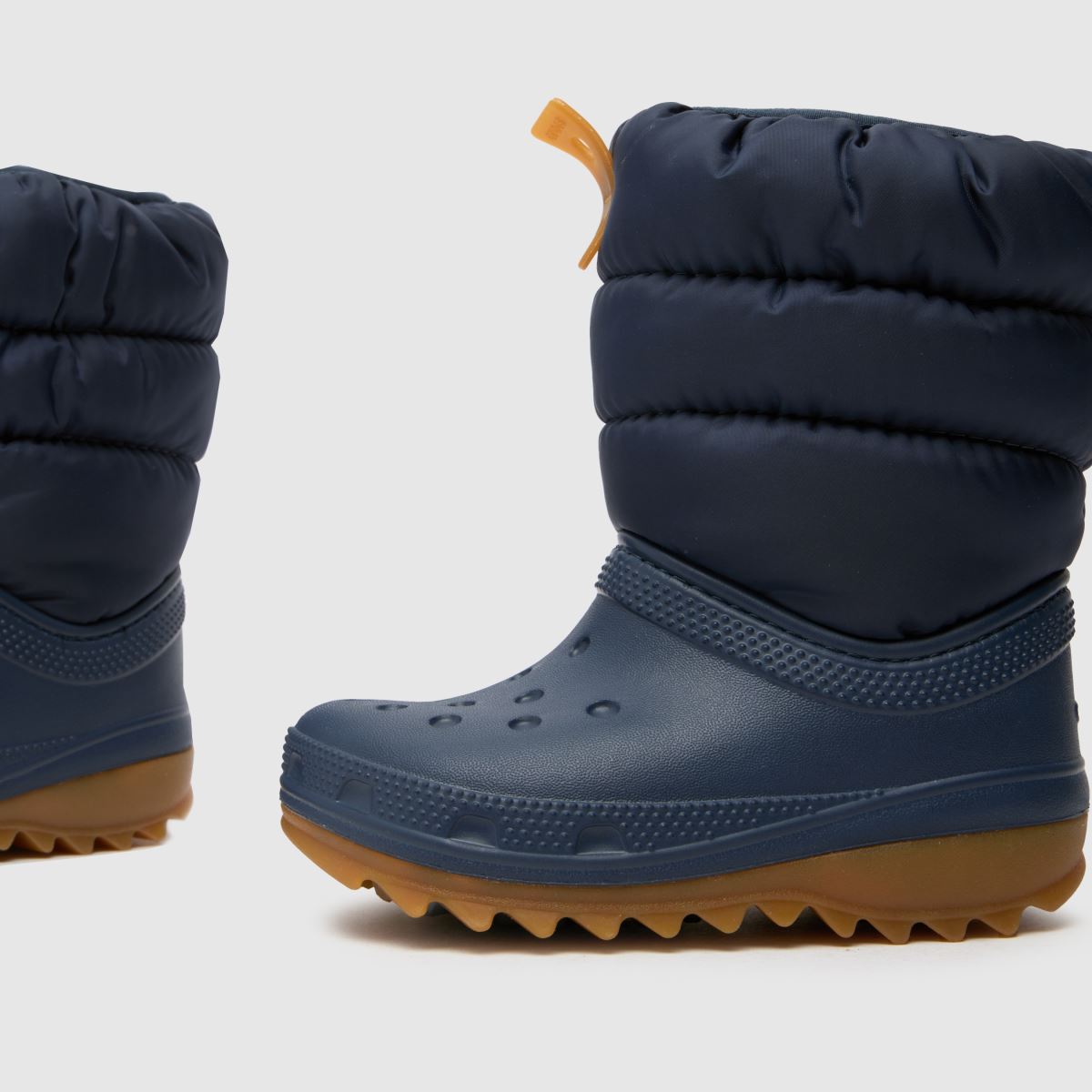 Crocs marinblå multi classic neo puff pojkar småbarnsstövlar