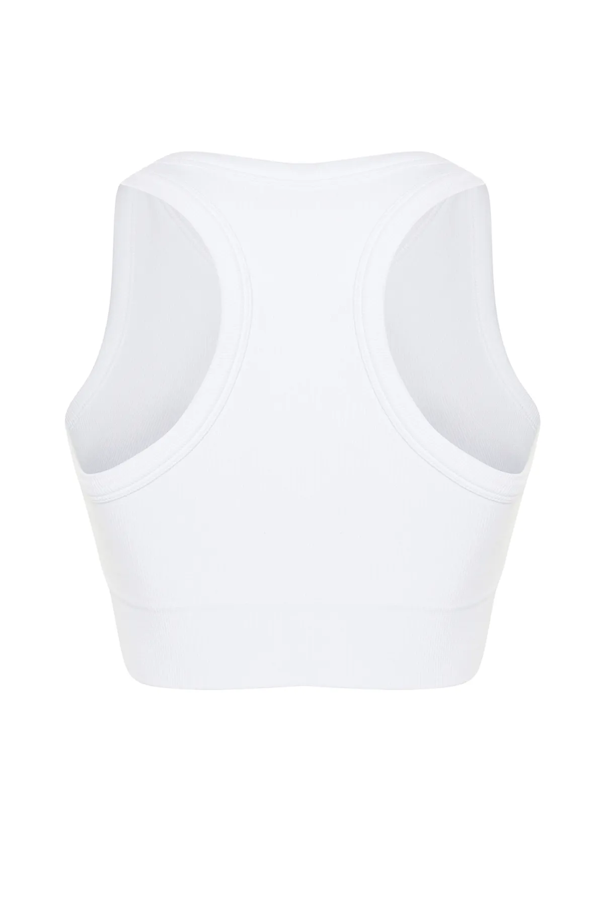 Trendyol Collection  Weißer, schnurgebundener, nahtloser/nahtlos gepolsterter Neckholder-Sport-BH THMSS24SS00014