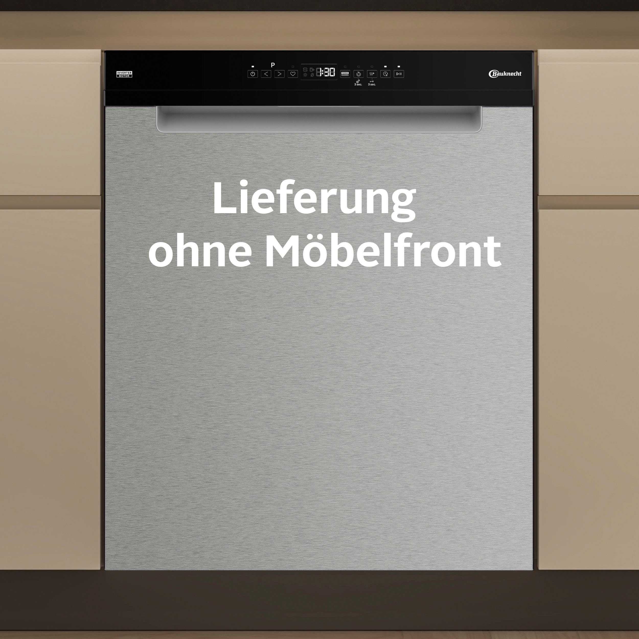BAUKNECHT Unterbaugeschirrspüler, B7U HP43 X, 15 Maßgedecke
