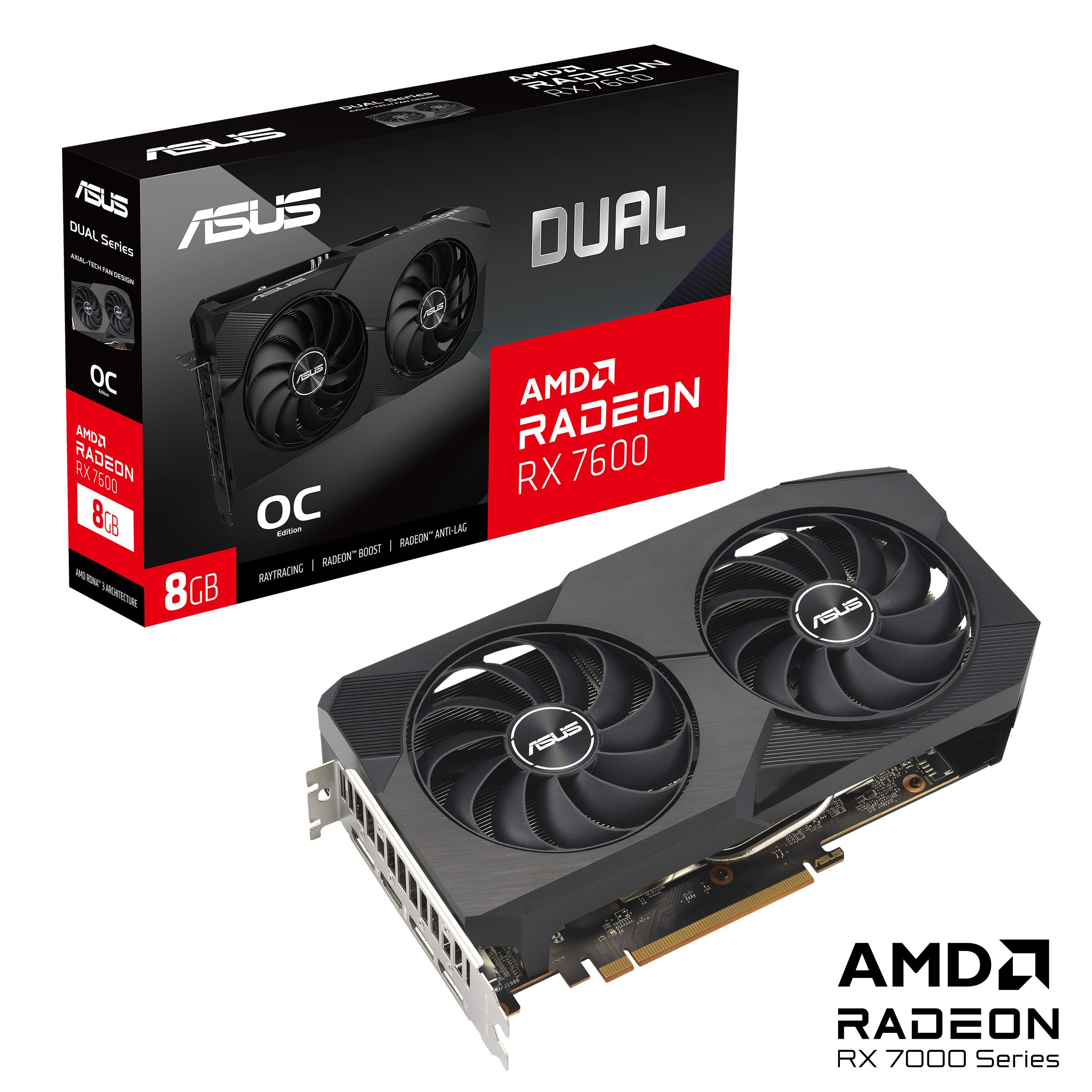 Asus DUAL-RX7600-O8G Grafikkarte (8 GB, GDDR6)