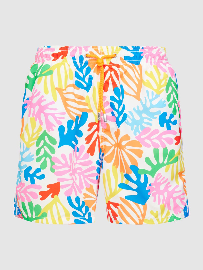 Badehose mit Allover-Muster Modell 'GUSTAVIA' in pink