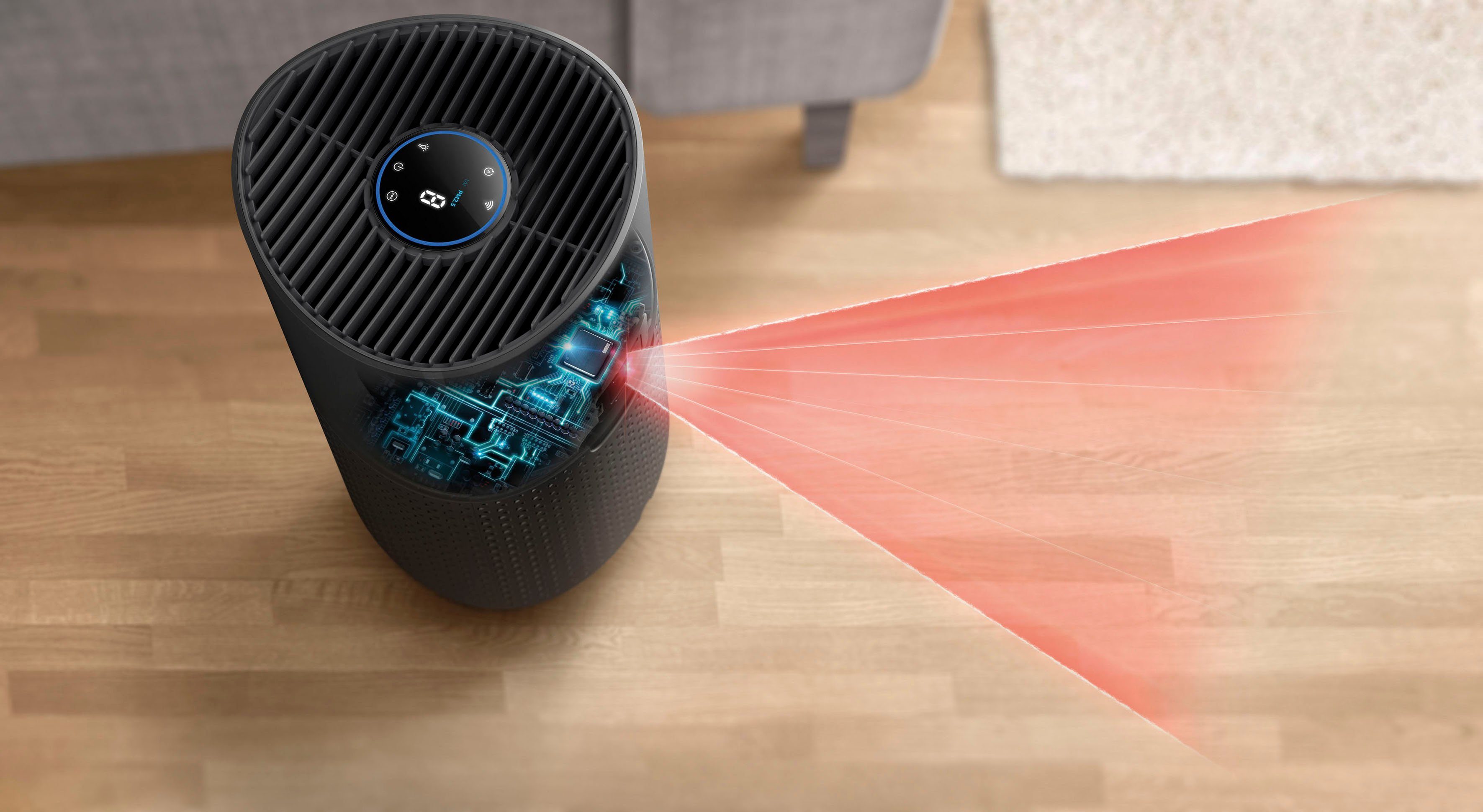 Philips Luftreiniger AC1715/11 1000i Serie, für 78 m² Räume, mit App-Anbindung und für Allergiker geeignet