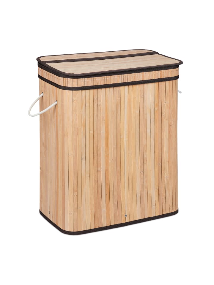 relaxdays Wäschesortierer in Natur - (B)55 x (H)63 x (T)35 cm günstig kaufen onesize