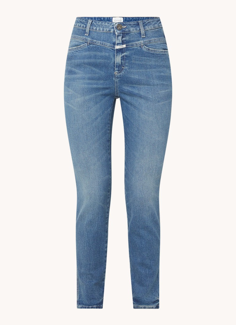 Blugi CERRED Pusher cu talie înaltă, slim fit, crop, spălare medie
