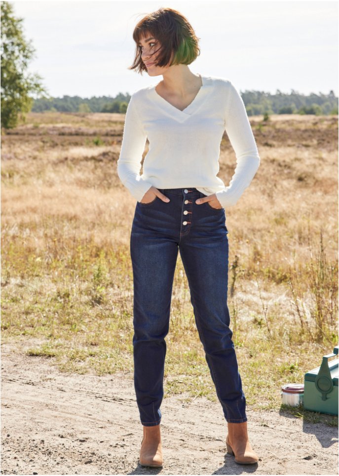 Thermojeans mit kuscheliger Innenseite, Mom Fit