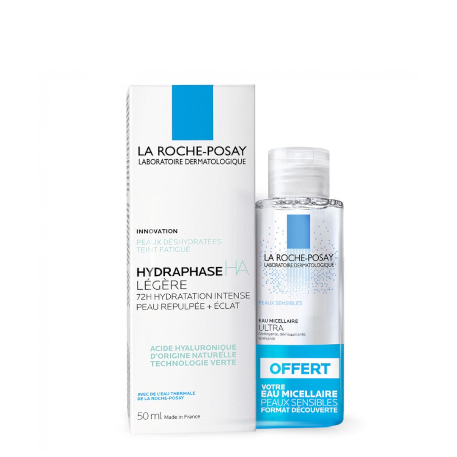 la roche-posay Hydraphase HA Légère Crème Visage Hydratante + Eau Micellaire 50 ml